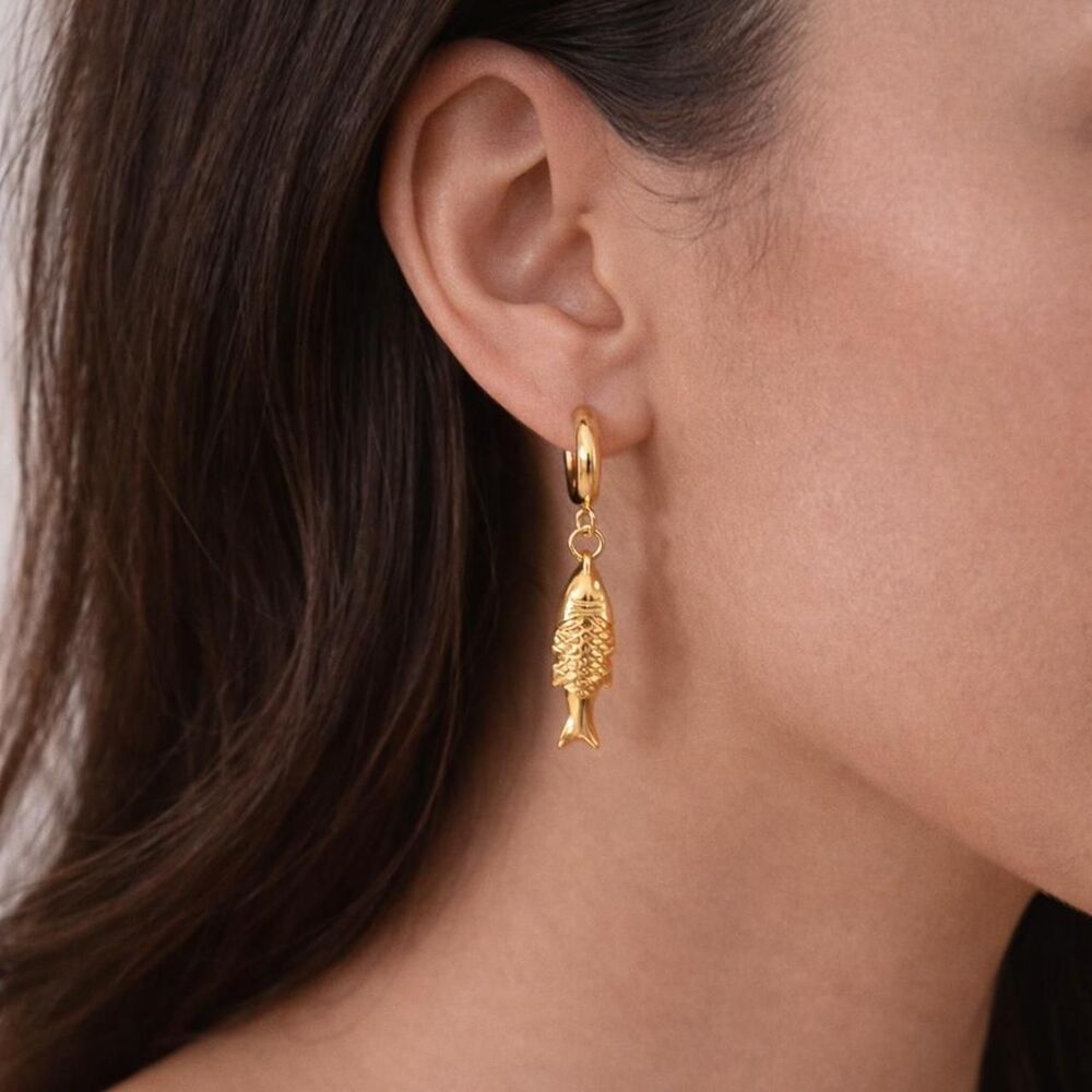 Fish hoop earrings D34